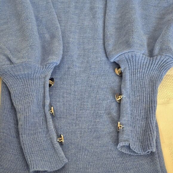 Chic Long Sleeve Sweater Blue Dress - Picture 9 of 16